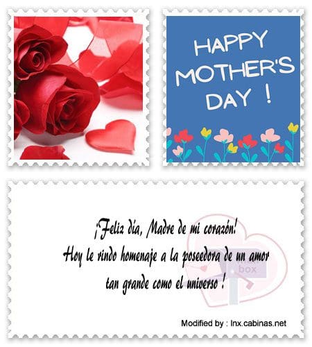 Frases y tarjetas de amor para enviar a Mamá por celular.#MensajesOriginalesParaDíaDeLaMadre