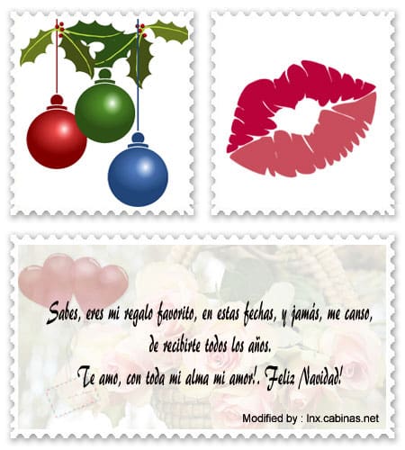 Bonitas tarjetas con frases de amor para Navidad.#SaludosDeNavidadParaTuPareja