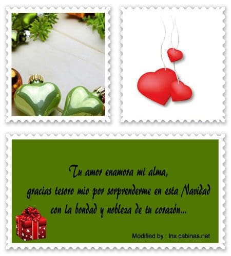 Bonitas tarjetas con dedicatorias de amor de Navidad .#SaludosDeNavidadParaMiPareja